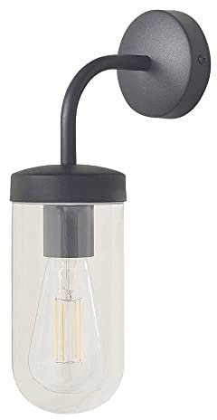 Rabalux 3310 Wandleuchte Badezimmerleuchte YAGO Aluminium mattschwarz E27 1x MAX 40W IP44 H:32.5cm L:9.7cm B:17cm dimmbar