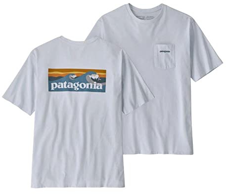 PATAGONIA Herren M's Boardshort Logo Pocket Responsibili-Tee Kurzarm Shirt, White, S