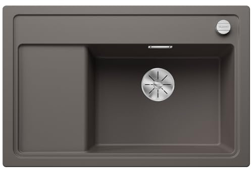 BLANCO ZENAR XL 6 S Compact | Granitspüle aus SILGRANIT vulkangrau | [78x51x20,2 cm] | für 60 cm breite Unterschränke | Hauptbecken rechts | Großes Becken | Einbauart: Einbau von Oben