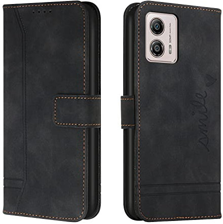 Lihondar Funda para Motorola Moto G13/G23/G53 5G, Carcasa Motorola Moto G13/G23/G53 5G con Tapa y Tarjetero Billetera, Tipo Libro Flip Case Wallet, Telefono Cubrir Móvil Phone Cover (Negro)