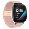 XMUXI Geflochtene Uhrenarmband Kompatibel mit Fitbit Sense 2/Sense/Fitbit Versa 4/Versa 3 Armband Damen Herren, Magnet Nylon Elastisches Ersatzarmband for Fitbit Armband, Pink Rosa