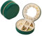 Terafeels Velvet Jewellery Box for Women - Round Mini Jewelry Box Organiser Portable Travel Case Gift Boxes for Rings Earrings Necklace Bracelets for Girls Women Green G3