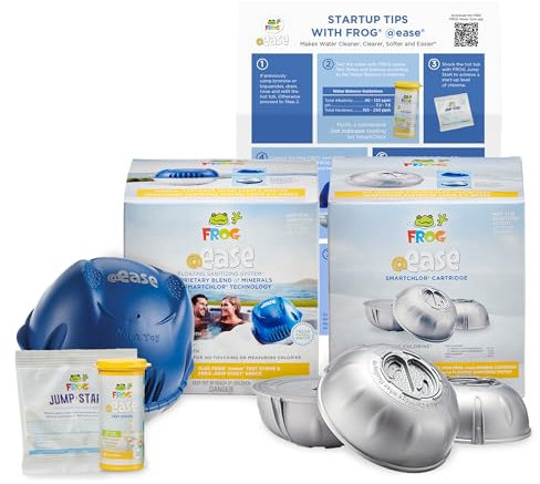 FROG @Ease Schwimmendes Desinfektionssystem und FROG @Ease Ersatz-SmartChlor Chlorkartusche, 3er-Pack plus kostenlose Whirlpool-Pflegeanleitung, komplettes selbstregulierendes