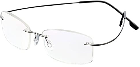 ABETOS Randlose Lesebrille Titan Herren Damen Ultra Leicht Klein Randlos Metall Lesehilfe Sehhilfe Mode Komfortable Rechteckig Rahmenlose Lesebrillen