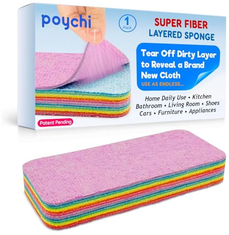 Mikrofaser-Superfaser-Lappen, 12 Faserschichten auf 1 Lappen, perfekte Reinigungstücher, außergewöhnliche Flüssigkeitsaufnahmefähigkeit, Fleckenentferner, Schwamm, für den täglichen Gebrauch, Küche,