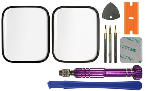 swark Display Glas Frontglas Reparatur Replacement Set kompatibel mit Apple Watch Series 7&Series 8&Series 9 45mm A2475, A2772,A2982 inkl Werkzeugsatz