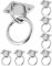 QWORK® 8er Set Edelstahl 304 Augplatte und Ring Set - 6mm Ringdurchmesser und 70kg Traglast - zum Befestigen von Sonnensegeln, Terrassenseilen, Deckenbefestigungen und mehr