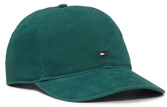 Tommy Hilfiger Herren Cotton 85 Logo Adjustable Baseball Cap Baseballkappe, Ornamentgrün, Einheitsgröße