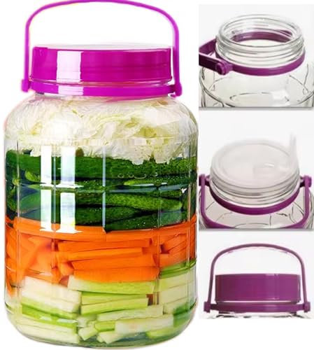 lilawelt24 Einmachgläser Vorratsgläser Sturzgläser Vorratsdose Gurkenglas, Einmachglas, luftdichte Konservierung, Glasballon, Glas, Vorratsglas für Gurken, Aufbewahrung, Aufbewahrungsglas (3L)