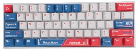 VBESTLIFE 60% Mechanische Gaming-Tastatur mit Rotem Schalter, Mech-Thema, Dynamische RGB-Tastatur mit Hintergrundbeleuchtung, 61 Tasten, Kompakte Computertastatur für