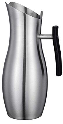 Pichet D'eau Cruche Théière De Carafe, Pot à Lait, 18/10 En Acier Inoxydable Pour Servir De L'eau, Des Jus De Fruits, Du Thé Glacé Et D'autres Boissons Froides (Argent,2L)