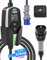 EVDANCE EV Charger Type 2 to CEE Plug [7.36KW, 1 Phase, 6.1M/20ft, 10A-32A] 12 Hours Delay Timer, IP66 Waterproof, Electric Car Charger Cable with Commando Plug and LED Display, Sliver