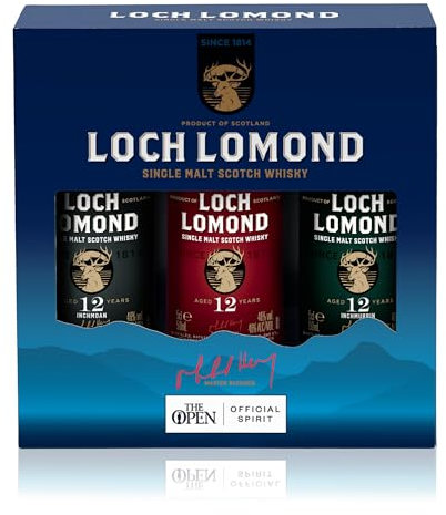 Loch Lomond 12-Year-Old Whisky Miniatures Gift Pack 3x5cl | Award-Winning Single Malt Scotch Whisky from the Highlands, Balanced and Aged in American Oak Casks, a Premium Whisky Gift Choice