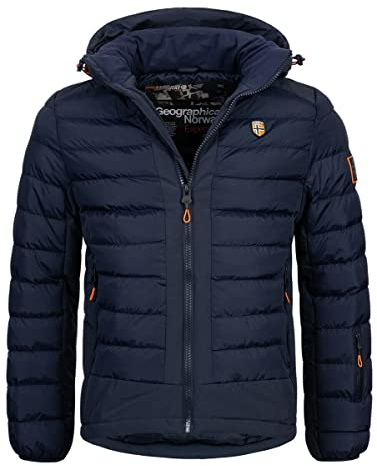 Geographical Norway Winter Jacke Parka Steppjacke Kapuze Kapuzenjacke Parka Outdoor Stepp FvS Production H-H, Farbe:Navy, Größe:5XL