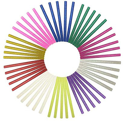 Heißklebestifte, 11 mm, hohe Viskosität, für elektrische Heißklebepistole, buntes Bastelalbum, Reparaturwerkzeug, ideal für Legierungszubehör, 50 Stück/10 Farben