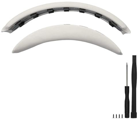 Nullmini Replacement Headband for Bose QuietComfort 35, 45, QC35, QC35ii, QC45 Headphones, Protein Leather Headbeam Accessories (beige white)