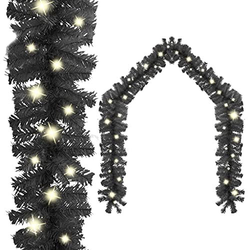 TJROO Weihnachtsdekoration für Zuhause, Weihnachtsgirlande mit 300 LEDs, 20 m, schwarz, PVC, geringer Energieverbrauch, Weihnachtsdekoration für Treppengeländer oder Fenster, Wand, Tür Decke