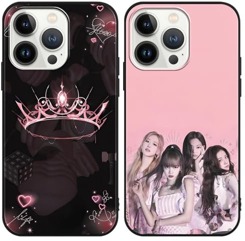 nurkorki 2 Stück Handyhülle für Apple iPhone 13/iPhone 14 Hülle 6.1 Zoll, Kpop Sängergruppe Lisa Rose Jenny Jisoo Ästhetik mit Motiv Designs Case Schutzhülle Stoßfest TPU Weich Ultra Dünn Cover