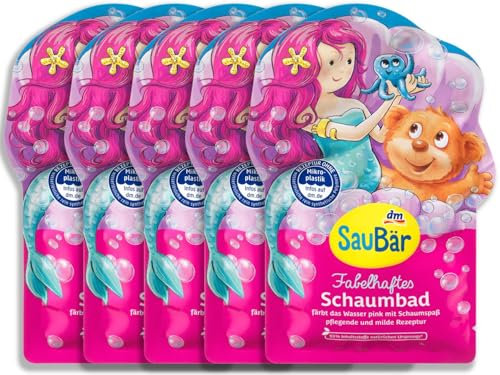 SauBär Kinder Badezusatz Fabelhaftes Schaumbad, 5er Set (5x40 ml)