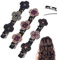 AFCJLTO 3 Pièces Barrette à Cheveux Latérale à Trois Fleurs, Pinces à Cheveux Tressées en Pierre de Cristal Etincelante,Pince À Cheveux pour Femmes Accessoires De Cheveux Cadeau