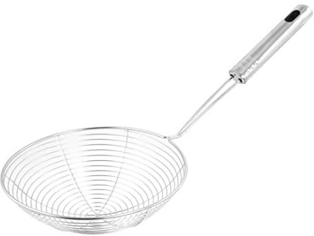 Strainer Skimmer Ladle Stainless Steel Skimmer Spoon Spider Mesh Filter Spoon for Noodles Cooking Frying