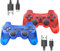 PS-3 Controller 2 Pack, Dual Shock 3 Wireless Gamepad Joystick for PlayStation 3, Compatible with PS-3 Console, Ergonomic Design, Rechargeable Battery, Vibration Feedback - 2 Controllers in Set