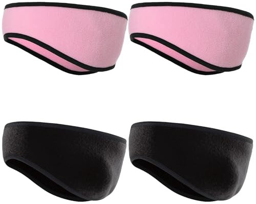 4 Pcs Winter Thermal Sports Ear Muffs Headbands Women Stretchy Running Headbands, Full Cover Comfortable Protect Ear Ski Head Bands Suitable for Cycling, Running Sports