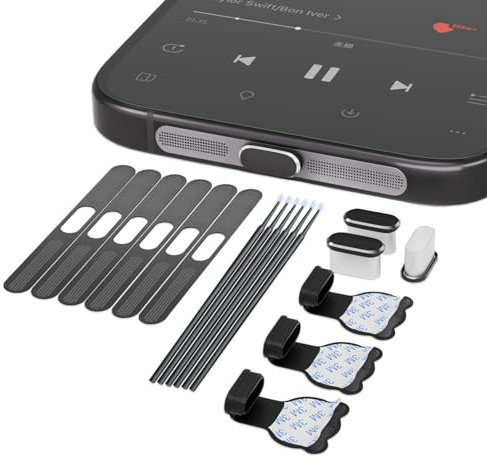 Kit da 12 Tappi Antipolvere USB C, Anti Smarrimento USB C Tappo Anti polvere per Porta di Ricarica, Accessori Copri Altoparlante, Copertura Casse per iPhone 15 16 Pro Max/iPad Pro e Dispositivi USB-C