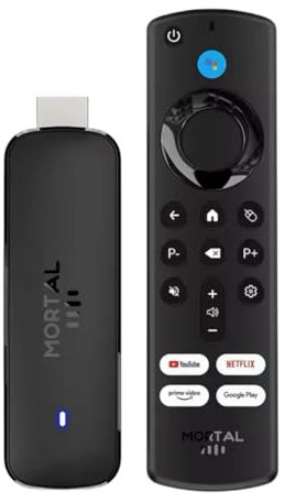 Mortal Q8 Android 14 TV Stick avec WiFi 6, Streaming Multimédia, Télécommande, Compatible Netflix, Prime Video, Youtube| Chromecast Intégré | 4K Ultra HD| Commande vocale