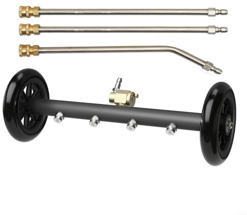 ComfyHarbor 2-in-1 Hochdruckreiniger Unterbaureiniger & Wasserbesen – 4000 PSI Auto Chassis Reiniger mit 3 Stangen (35,6 cm gebogen + 40,6 cm gerade) – passend für alle Hochdruckreiniger