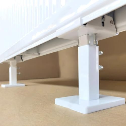 Adjustable Steel Radiator Support BracketsFloor Mounting Radiator Leg Kit Durable White & Silver Feet for Stable Radiator Installation Universal Fit for Home & Office