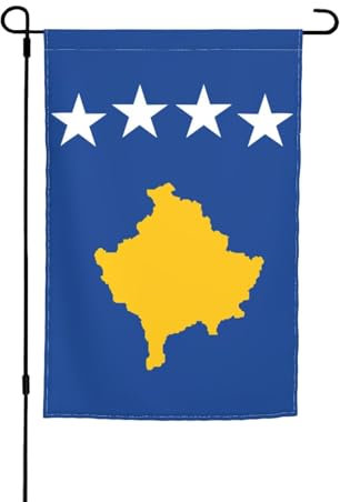 Drapeau du Kosovo - 30,5 x 45,7 cm - Drapeau de jardin floral toutes saisons - Décoration de cour - Épais pour pelouse