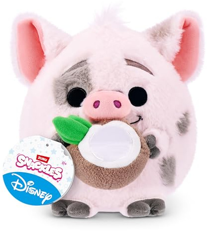 Snackles Disney 8-Inch Plush Toy (Pua & Coconut) by ZURU – Ultra-Soft Stuffed Animal with Snack Accessory, Collectible Cuddly Plush for Kids, Tweens, Teens & Disney Fans