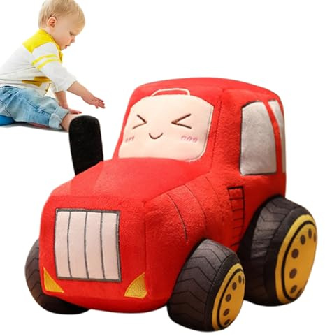Traktor-Plüsch Für Kinder – 25 Cm Große Plüsch-Traktoren, Weiches Cartoon-Kissen, Bezaubernde Fahrzeug-Plüschfigur, Dekorativer Schlafpartner | Kuscheliges Plüschtier Zum Sammeln Für Das Spielzimmer I