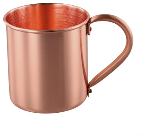 Tasse en cuivre pur de 450 ml, tasse de mules de Moscou pour bière et café, verre droit doré avec poignée pour le camping et la maison