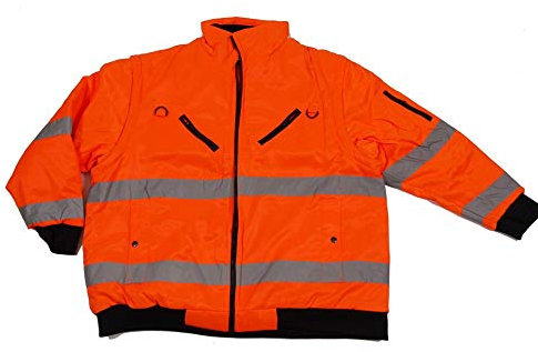 RENNER XXL Warnschutzjacke Arbeitsjacke 2in1 Arbeitsweste Übergröße, Orange, 3XL