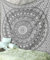 RAJRANG Mandala Wandbehang Wandteppich - Dekorative Strandtuch Hippie Wandteppich Elefant werfen Wandteppich - 152 x 127 cm - Grau