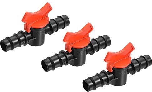 sourcing map Kugelhahn, 19 mm, Widerhaken, Absperrschalter, Kunststoff, für Bewässerung, Tropfschlauch, 3 Stück