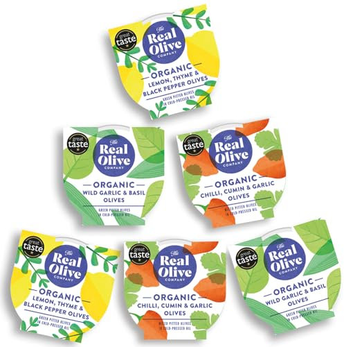 Real Olive Co - ‘The Dream Box’. Mixed Case of Organic Olives (Net 900g). Deli Fresh. Cold Pressed Oil