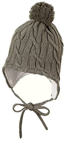 Sterntaler Unisex Kinder Strickmütze mit Bommel, Dunkelgrün, 39