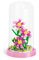 LULUFUN Jeu de Blocs de Construction Bouquet de Fleurs avec dôme Anti-poussière, Collection de Fleurs artificielles en Briques de Construction, Jouets pour la décoration de la Maison (lys)
