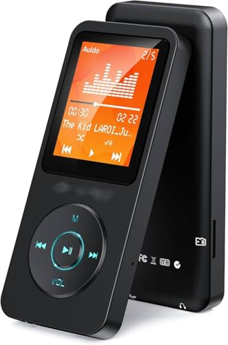 MP3 MP4-spelare 1,8 Tums Skärm 8 GB Minne 64 GB Utbyggbart Förlustfritt Ljudkvalitet Lång Batteritid Bärbar Musikspelare för Sportstudier Löpning (Svart)
