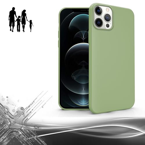 Cover iPhone 15 Pro Max in Silicone Liquido Colori vari Defender anticaduta. Custodia in silicone resistente a shock e urti ultra resistente. MagSafe Antiurto Antigraffio TPU (Verde Militare)