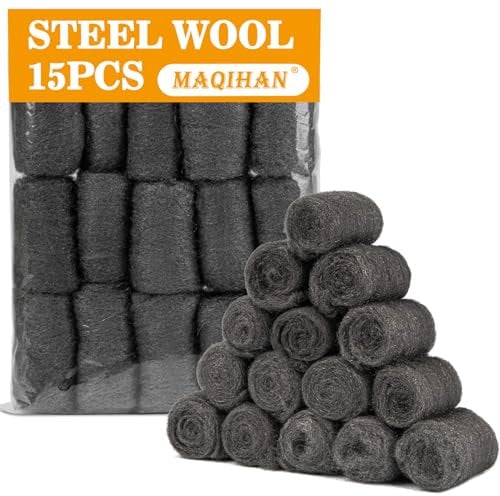 Stahlwolle 0000 Gegen Mäuse Vertreiben - MAQIHAN 15 Stück Metal Polish Stahlwolle Fein 0000 Gegen Ratten Steel Wool 0000 Eisenwolle Nagerschutz Bauschaum