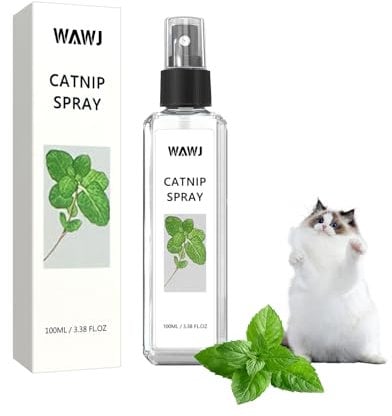 WAWJ® Spray all'erba gatta, spray all'erba gatta per gatti, spray per la gioia dei gatti, spray per l'addestramento dei gatti con erba gatta, spray trasparente per il comportamento di gatti e gattini
