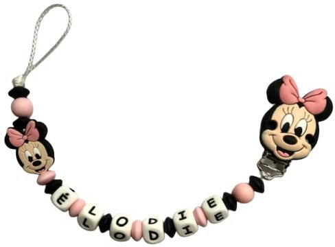 Accroche tétine modèle Minnie rose