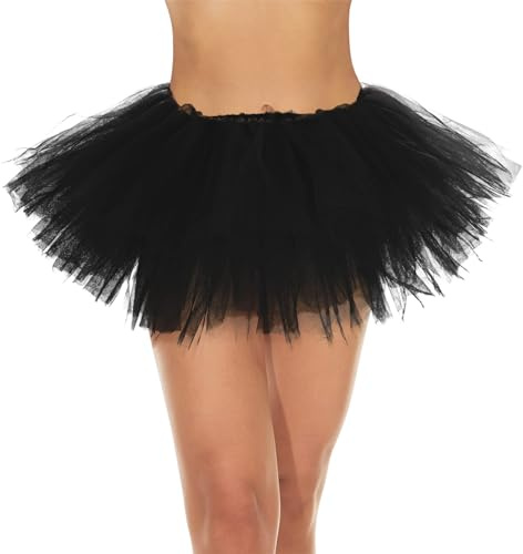 ZNDFTW Black Tutu Skirt - Tulle Tutu for Women & Teens, Cosplay & Dance Costume