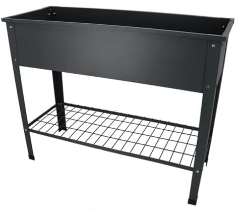 Rivanto® Hochbeet Metall anthrazit L 100,5 x 40,5 x 80,5 cm Hochbett Balkon Hochbett für Garten Blumenbeet