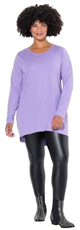 Angel of Style Damen große Größen Übergrößen Plus Size Longshirt, Bequeme Passform, Rundhals, Langarm fliederviolett 50 832033813-50