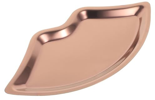 PRETYZOOM Badezimmer-tablett Schmuck Schmuckstück Schale Schmuck Display Platte Waschtisch Ohrring-organizer-fach Küchenspülbecken Make-up-parfüm-tablett Rostfreier Stahl Rose Gold
